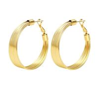 MOTIBACK Premium Chunky U-Shaped Hoop Earrings for Women, Luxurious Gold Plated Statement Thick Hoops, Elegant Large Earring for Special Occasions
