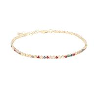 MOTIBACK S925 Silver Bracelet for Women - Adjustable Slider Double Layer Tennis Bracelet with White Ceramic & Gold Plated Accents, Elegant Crystal Jewelry