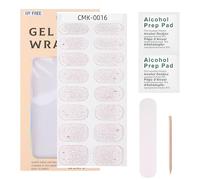 MOTIBACK Semi-Cured Gel Nail Stickers - 20 Nail Wraps with File & Stick for UV/LED Light Manicure - Safe & Long Lasting Nail Art Decor - CMK-0016