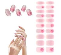 MOTIBACK Semi-Cured Gel Nail Stickers - 20 Nail Wraps with File & Stick for UV/LED Light Manicure - Safe & Long Lasting Nail Art Decor - NC240228