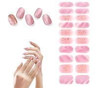MOTIBACK Semi-Cured Gel Nail Stickers - 20 Nail Wraps with File & Stick for UV/LED Light Manicure - Safe & Long Lasting Nail Art Decor - NC240198