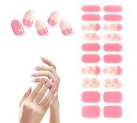 MOTIBACK Semi-Cured Gel Nail Stickers - 20 Nail Wraps with File & Stick for UV/LED Light Manicure - Safe & Long Lasting Nail Art Decor - NC240195