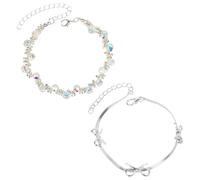 MOTIBACK Sterling Silver Bracelet for Women, Adjustable Ladies Silver Bracelets, Elegant Bracelets for Womens, Sparkle Silver Jewelry Gift