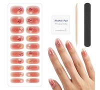 MOTIBACK Tree Branch Pattern Semi-Cured Gel Nail Stickers - 20 Nail Wraps with File & Stick for UV/LED Light Manicure - Safe & Long Lasting Nail Art Decor - JM158