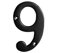 Motif 4-Inch Brass Metal Letters Mailbox Decor Address Signs For Houses Outdoor Wall Decor Mailbox Numbers House Address Numbers For Outside Address Sign for Door Numbers (Satin Black, Number 9)
