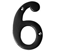 Motif 4-Inch Brass Metal Letters Mailbox Decor Address Signs For Houses Outdoor Wall Decor Mailbox Numbers House Address Numbers For Outside Address Sign for Door Numbers (Satin Black, Number 6)