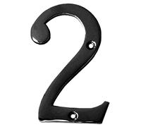 Motif 4-Inch Brass Metal Letters Mailbox Decor Address Signs For Houses Outdoor Wall Decor Mailbox Numbers House Address Numbers For Outside Address Sign for Door Numbers (Satin Black, Number 2)