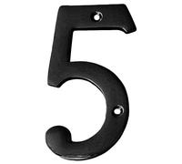 Motif 4-Inch Brass Metal Letters Mailbox Decor Address Signs For Houses Outdoor Wall Decor Mailbox Numbers House Address Numbers For Outside Address Sign for Door Numbers (Satin Black, Number 5)