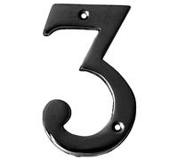 Motif 4-Inch House Numbers For Outside Address Signs For Houses Outdoor Wall Decor Mailbox Numbers House Address Numbers For Outside Address Sign for Door Numbers (Satin Black, Number 3)