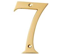 Motif 4-Inch Solid Brass Lacquered Polished Mailbox Numbers modern house numbers for outside House Numbers Address Sign For Door, Outdoor Decor, Home Address Numbers (Number 7)