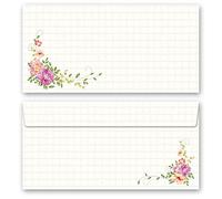 Motif envelopes Flowers & Petals, Floral Letter 10 envelopes (windowless) DIN Long (220x110 mm) | Paper-Media