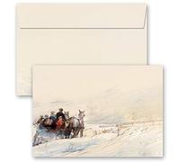 Motif envelopes Winter Motif, Carriage in Forest 10 envelopes DIN C6 (162x114 mm) | Paper-Media