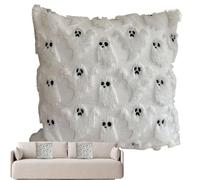 Motif Fantôme En Plushes Avec Fermeture Éclair Invisible - Housses De Coussin Halloween 45x45 Cm | Décoration Automnale Pour Canapé, Lit, Salon, Cuisine, Chambre, Scène Festive, Fête et Ambiance