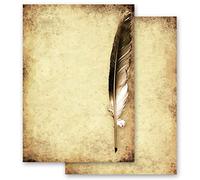 Motif Letter Paper! Antique & History QUILL ON Old Paper 20 Sheets DIN A4 - Paper-Media