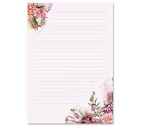 Motif Letter Paper! Flower TIME Love Letter 100 Sheets DIN A4 - Flowers & Petals