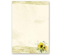 Motif Letter Paper! Flowers & Petals Yellow Sunflowers 100 Sheets DIN A6 - Paper-Media
