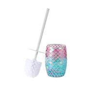 Motifeur Bathroom Accessories Decorative Glass Toilet Brush Set - Toilet Bowl Brush and Holder (Mermaid)
