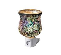 Motifeur Mosaic Glass Plug-in Fragrance Wax Melt Warmer, Decorative Pluggable Night Light (Blue Multi)