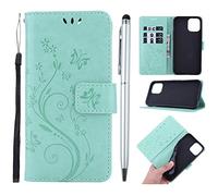 MOTIKO Phone Case iPhone 13 pro max, Premium PU Leather Flip Embossed Butterfly Case Shockproof Slim Protective Bumper Wallet Case 13 pro max Kickstand Card Holder Lanyard & One Touch Pen