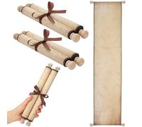 MotiMind 1 Pack Blank Paper Scrolls 9 x 36 Inches Blank Scroll Paper with Wood Rods for Writing, Drawing, Calligraphy, Wedding Vows, Invitation, Renaissance Festivals