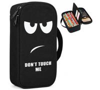 MotiMind 1 Pack Pencil Case Don't Touch Me Pen Pouch Funny Pen Bag Cool Organizer 9 x 4.3 x 2.8 Inch Desk Travel Gift Don't Touch Me(Black)