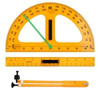 MotiMind 1 Set Large Mathematics Teaching Kit Including 1 Pcs Jumbo Teaching Ruler 1 Pcs Large Protractor 1 Pcs Geometry Compass Big Geometry Measurement Tool for Teacher Classroom Black Board
