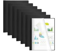 MotiMind 10 Pcs Thermal Binding Covers, 8.5 x 11 Inch Letter Size, 1 Inch Spine Holds 240 Sheets, Clear Front Paper Back Report Cover Suitable for Schools Offices Presentation(Black)