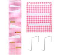 MotiMind 10 Pockets Wall Hanging File Folders File Storage Pocket Chart for Classroom Hanging Wall Organizer with 2 Over the Door Hangers, 58" x 14" for School Classroom Office Home(Pink Plaid)