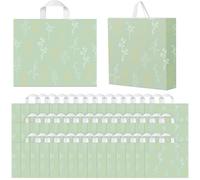 MotiMind 100 Pack Thank You Bags for Small Business 15 x12 Reusable Plastic Boutique Shopping Gift Bags with Handle 2.76 Mil Thick (Green)