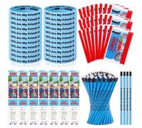 MotiMind 100 Pcs/25 Sets EMTS are My Friends Assorted Items Bulk Include 25 Bookmark 25 Pencil Pouch 25 Pencil 25 Silicone Wristband for School Community National EMS Week Safety Education