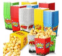 MotiMind 100 Pcs Hero Popcorn Mini Box Hero Popcorn Containers Bulk Snack Treat Buckets Snack Candy Box for Movie Night Birthday Party Supplies