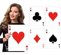 MotiMind 12 Pcs Jumbo Playing Cards for Casino Theme Party Decorations, A | 15.8x12.6 in Large Print Giant Thick Poker Card Oversized Poker for Casino Party Decor Euchre Birthday Game Night