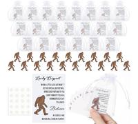 MotiMind 32 Set Lucky Bigfoot Pocket Hug Token Gift Card Little Bigfoot Wood Pocket Hug Token with Inspirational Cards and Organza Bags Sasquatch Lovers Exchange Gift for Employee Coworker Friend