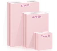 MotiMind 8 Pcs 3 Sizes Pink Rubber Stamp Carving Blocks Linoleum Block Soft Rubber Carved Bricks for DIY Printmaking Stamp Making and Craft Projects