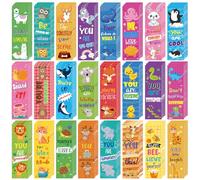 MotiMind 96 Pcs Animal Pun Bookmarks Motivational Paper Bookmark Funny Book Marks Bulk for Reading Kids Students Book Lovers Classroom Reward Page Marker Gifts, 24 Styles