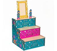 MotiMind Dia De Los Muertos Altar Ofrenda, Wooden Sugar Skull and Candle Papel Picado Day of the Dead Supplies with Photo Frame for Dia De Los Muertos Decor and Indian Diwali Decoration (Square Style)