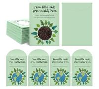 MotiMind Earth Day Party Favors Seed Envelope Kraft Bag with Window Resealable Seed Storage Packets Seed Packets Envelopes Wildflower Seeds Packets for Earth Day (No Seeds)(50 Pcs)