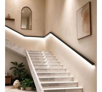 Motion Activated LED Handrail, Aluminium Stair Railing with Sensor Light | Indoor Outdoor Staircase Hand Rails, Minimalist Wall Mount Railing for Safer Stairs(Right,2.7m(8.9ft))