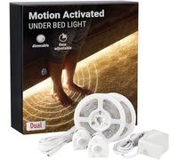 Motion Activated Night Light illumiForce Under Bed LED Strip Light Kit Motion Sensor Navigation Light for Your Midnight Trips to Bedroom Bathroom Kitchen and More-Dual Kit Warm White Dimmable