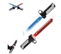 Motion-Activated Retractable Dual Lightsaber Toy with Red & Blue Glow and Sound, Double Edged Expandable Sword for Kids Role-Play, Gift Birthday for Men Children
