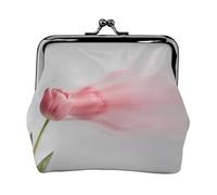 Motion Blur Tulip Leather Coin Purse for Women-Small Kiss Lock Wallet, Mini Card Holder for Keys Lipstick, Cute Change Purse for Travel