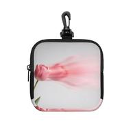 Motion Blur Tulip Small Waterproof Zipper Pouch-Neoprene Storage Bag for Earbuds, Keychain Clip Case