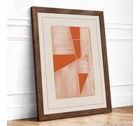 Motion Geometric Framed Wall Art Print A3 (42×29.7cm) Walnut, Wall Decor for Living Room, Bedroom, Office & Home, Ready to Hang, Art Gift