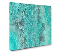 Motion in the Ocean in Abstract Modern Canvas Wall Art Print Ready to Hang, Framed Picture for Living Room Bedroom Home Office Décor, 14x14 Inch (35x35 cm)