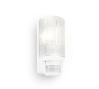 Motion Outdoor Lights Mains Powered - PIR Lights Outdoor - Bulkhead Wall Lights with Motion Sensor - IP44 Rated Security Lights - White Finish - E27 LED Compatible