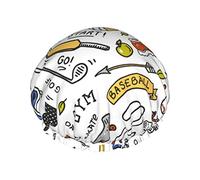 Motion Seamless Pattern Waterproof Shower Cap,Elastic Bathing Hair Cap Environmental Protection Hair Bath Caps, Double WaterproofBathing Shower Hat