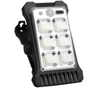 Motion Sensor Activated Clip Solar Lamp for Outdoor Safety, Waterproof with USB Rechargeability, Bright LED Light for Gardens and Driveways (19A Solar)