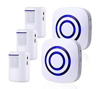 Motion Sensor Alarm,Wireless Driveway Alarm Indoor Home Security Business Detector Alert System -Monitor&Protect Property - 2 Receiver and 3 PIR Sensor-38 Chime Tunes