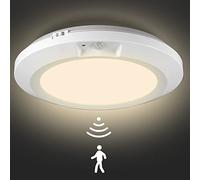 Motion Sensor Ceiling Light, Battery Powered Sensor Light Indoor, 6.3'' Bright Wireless Ceiling Light, Suitable for Attic, Garage, Corridor, Staircase, 210LM Warm Light