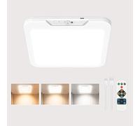 Motion Sensor Ceiling Light, Magnetic Mount, 3 Color Temperature Remote Control, 400LM Rechargeable Battery Operated for Closet Bathroom Porch Garage Stairs Kitchen Indoor Lighting (White, 2 Pack)